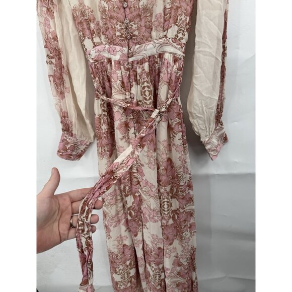 forever that girl anthropologie Vivienne Maxi Dress XS Pink Peasant Boho Cottage - Picture 9 of 15